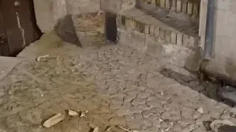 تخریب بخشی از تیمچه قاجاری بخشی بر اثر بارش‌ها در بازار بزرگ کاشان