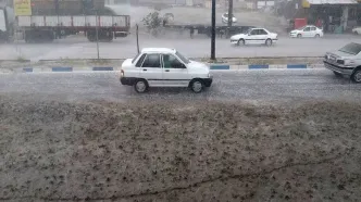 بارش باران در تهران/ آبگرفتگی برخی معابر