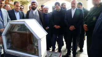 ادای احترام قالیباف به مقام شامخ شهدای شهرستان طرقبه / افتتاح خانه کشتی طرقبه