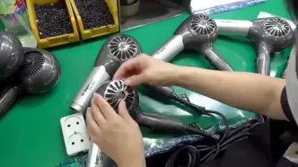 فرآیند دیدنی تولید سشوار و اتو مو در کارخانه ای در کره جنوبی