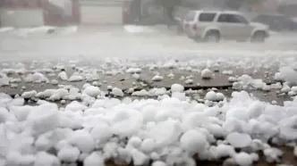 بارش کم‌سابقه تگرگ‌های بزرگ در موصل عراق