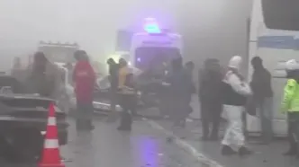 تصادف زنجیره‌ای در ترکیه با 12 کشته و زخمی