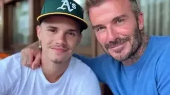 عکس| بکام و پسرش؛ کری‌خوانی‌های جذاب بر سر منچستر و آرسنال!