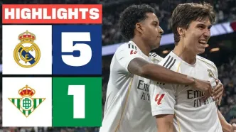 ویدیو| خلاصه بازی بازی رئال بتیس ۱ - رئال مادرید ۵/ شاهکار ستاره جوان