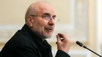 حضور رئیس مجلس به همراه نوه‌اش در راهپیمایی ۲۲ بهمن + عکس