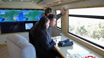 نظارت کیم جونگ اون و دخترش بر آزمایش موشکی جدید