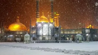 ویدئو دیدنی از بارش برف در حرم حضرت معصومه(س)