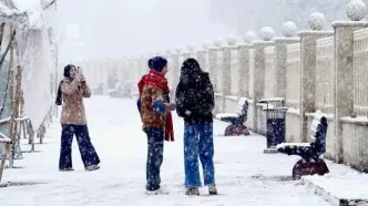 تصاویری از بارش برف در عراق