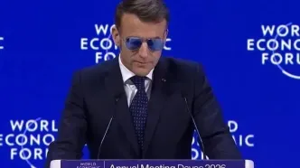 ترامپ عینک آفتابی مکرون را مسخره کرد +فیلم