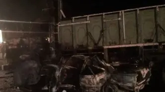 تصادف مرگبار خودروی سواری با تریلی در پاکدشت؛ ۵ نفر کشته شدند