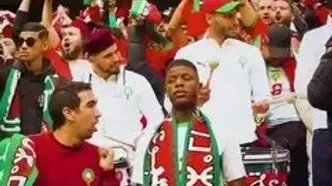 ویدئو: هوادار نابینای مراکشی که استادیوم را لرزاند