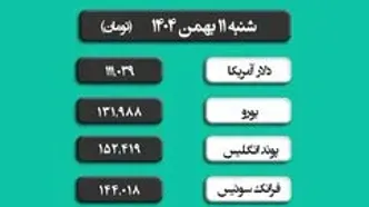 قیمت دلار و ارز امروز شنبه ۱۱ بهمن ۱۴۰۴ + ویدیو