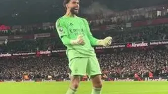 ویدئو: شادی طرفداران توپ‌چی‌ها از گل پیروزی مقابل آستون ویلا