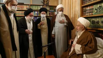 عکس؛ خاتمی با ماسک در دیدار با آیت الله مکارم