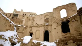 تصاویر؛ هوای برفی شهر باستانی ایزدخواست