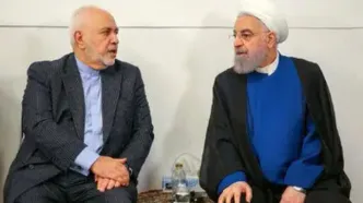 حضور ظریف و روحانی در مراسم ختم مادر محمد شریعتمداری/ عکس