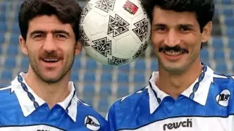 خاطره بازی با گل های علی دایی مقابل چلسی با گزارش انگلیسی