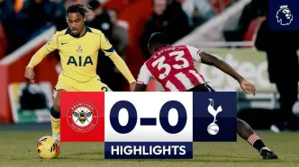 ویدیو| خلاصه بازی برنتفورد ۰ - تاتنهام ۰/ لندنی‌ها یک گل هم نزدند