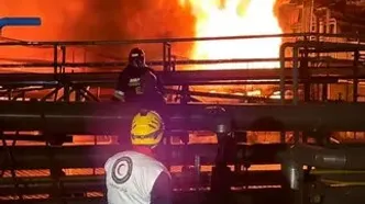 حریق کارخانه لبنیات آمل مهار شد/ استقرار ۲۳ تیم امدادی هلال‌احمر در محل حادثه