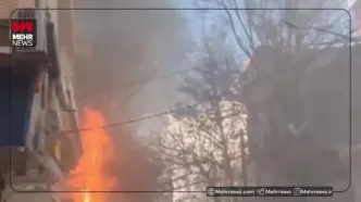 آتش‌سوزی مهیب و گسترده در خیابان امام رضا مشهد