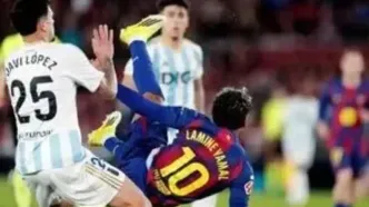 قیچی برگردان استثنایی یامال، زیباترین گل فصل اسپانیا/ویدیو