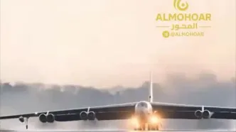 فیلم فرود بمب‌افکن‌های غول‌پیکر B-52 آمریکا در قطر