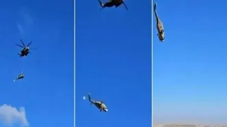 فیلم هولناک از لحظه سقوط هلی‌کوپتر در اصفهان