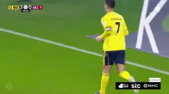 گل چهارم النصر به الحزم توسط رونالدو+ ویدئو