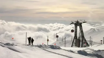 کولاک شدید برف در پیست اسکی توچال