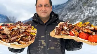 طرز تهیه کباب بره و مرغ همراه با سیب‌زمینی و سبزیجات