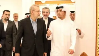 دیدار لاریجانی با وزیر خارجه‌ قطر