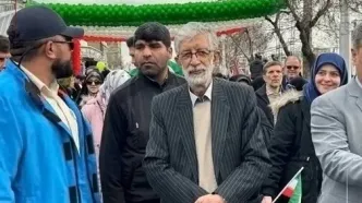 حضور حداد عادل در راهپیمایی ۲۲ بهمن