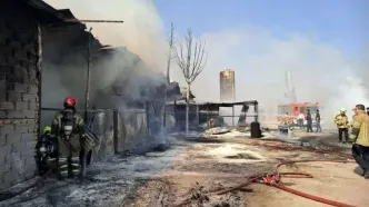 آتش‌سوزی گسترده در گاراژ چوب‌بری؛ مهار حریق پس از اعزام ۴ ایستگاه