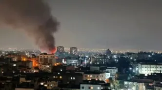 آتش‌سوزی شامگاهی در مرکز تهران + عکس و فیلم