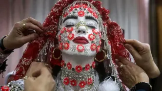 تصاویر؛ آرایش سنتی عروس مسلمان در بلغارستان