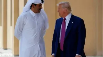 تماس تلفنی فوری ترامپ با امیر قطر همزمان با حضور لاریجانی در دوحه