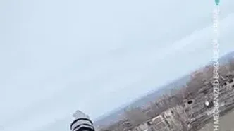 سرنگونی پهپاد روسیه با شلیک سرباز اوکراینی