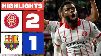 ویدیو| خلاصه بازی خیرونا ۲ - بارسلونا ۱/ هدیه به رئالی‌ها