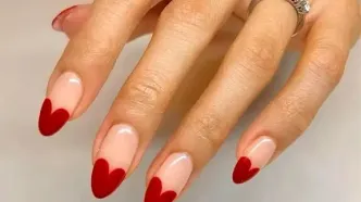 15 ایده جذاب فرنچ ناخن ولنتاینی؛ از طرح قلبی تا خال‌خالی عاشقانه