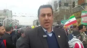 ویدئو: حضور نوایی سرپرست فدراسیون تکواندو در راهپیمایی ۲۲ بهمن ماه