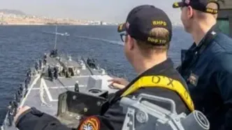 ناو موشک‌انداز آمریکا ساحل فلسطین اشغالی را ترک کرد