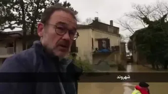 شرایط فاجعه‌بار برخی مناطق فرانسه بر اثر بارش باران و سیل