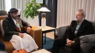 دیدار لاریجانی با سخنگوی انصارالله یمن