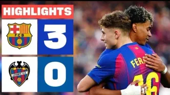 ویدیو| خلاصه بازی بارسلونا ۳ - لوانته ۰/ بازگشت دوباره به صدر