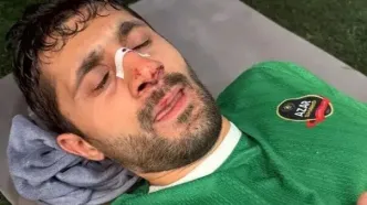 مدافع شمس آذر هم نقاب‌پوش شد+عکس