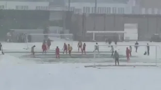 ویدئو: تمرین بایرن‌مونیخ زیر برف سنگین