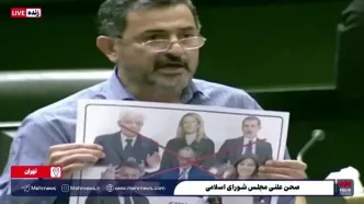 نماینده مجلس تصاویر سران اروپایی را به سطل زباله انداخت