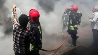 اولین تصاویر از آتش‌سوزی گسترده در آبادان