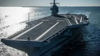 ناوگروه آمریکایی جرالد فورد وارد بندر حیفا شد/ ویدئو