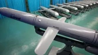 تصویری از موشک کروز ضد کشتی قدر ۳۸۰ در شهر زیرزمینی سپاه